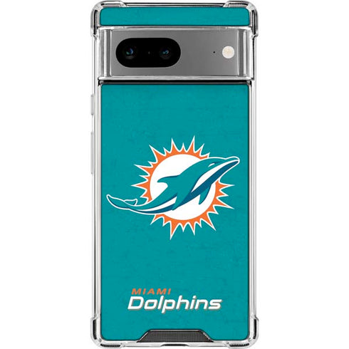 NFL Miami Dolphins Distressed- Aqua Google Pixel 8 Clear Case